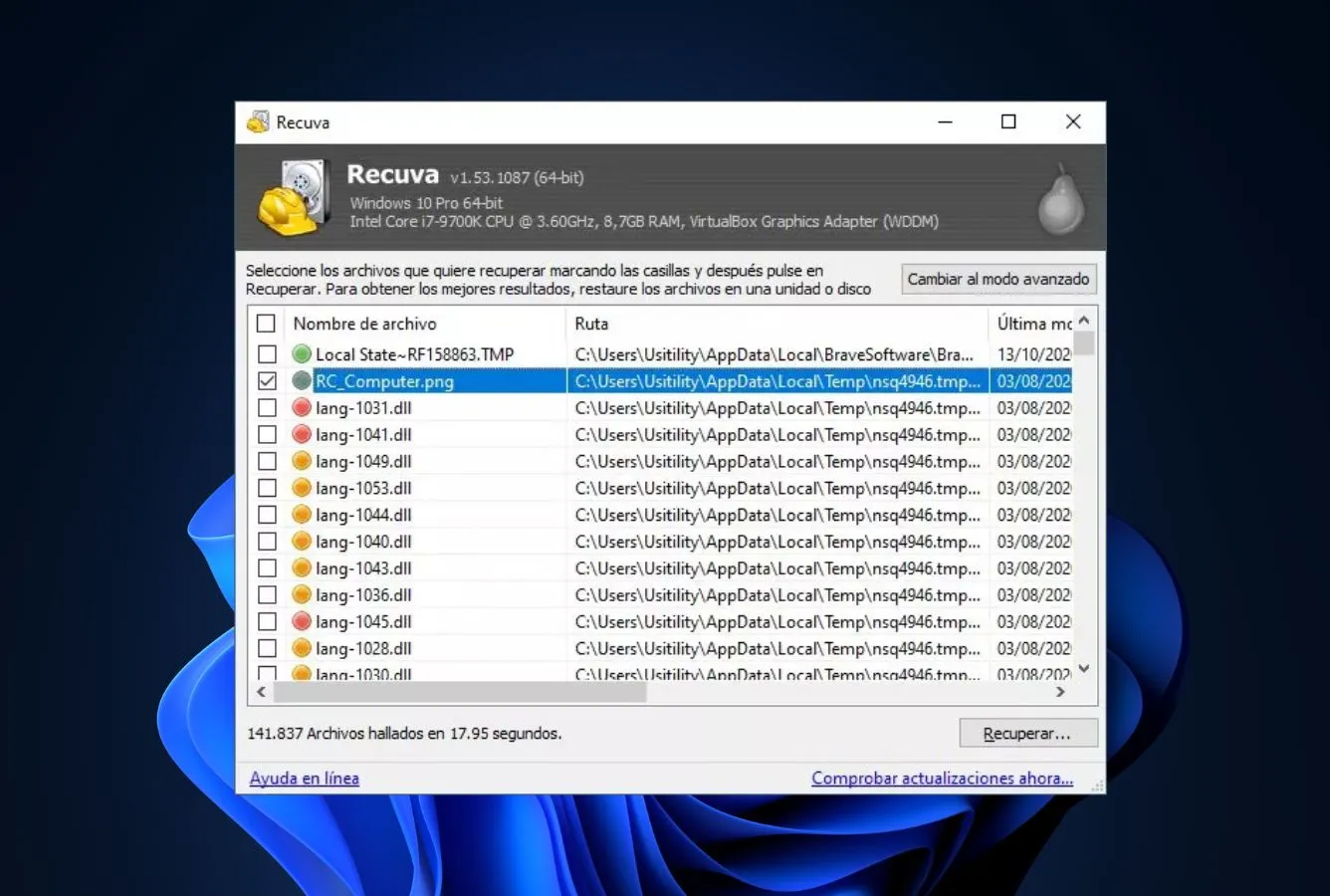 Recuva. Free Windows-only Data Rescue alternative