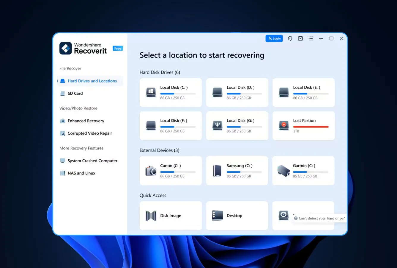 Wondershare Recoverit. Recuva alternative on Windows