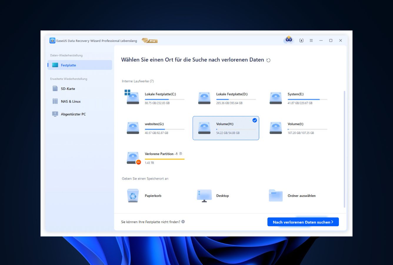 EaseUS Data Recovery Wizard – Bester Gesamtsieger für USB